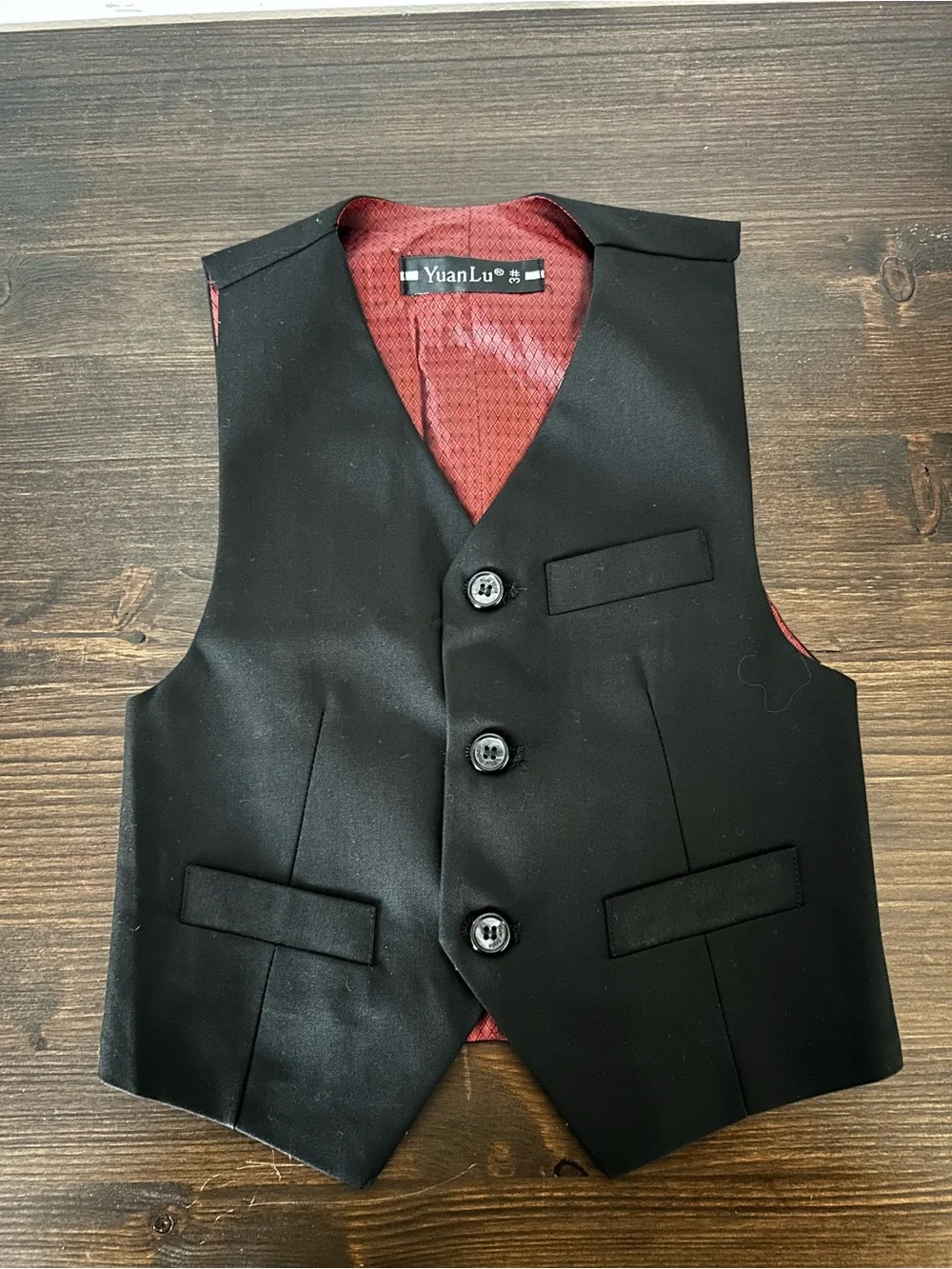 Classic Black Boys' Three-Piece Suit with White Shirt